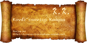 Kovácsovics Kadosa névjegykártya
