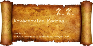Kovácsovics Kadosa névjegykártya