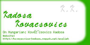 kadosa kovacsovics business card